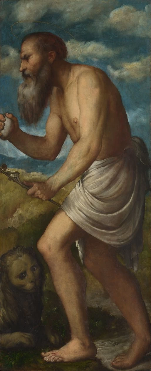 Il Romanino-14-Altare della natività di Gesù - San Girolamo - National Gallery, Londra